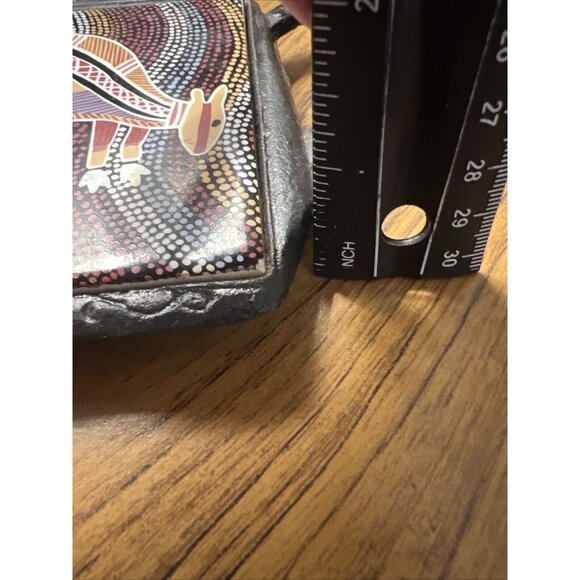 Tile Trivet Hot Pad Tea Kettle Teapot Shape w/ Kangaroo Mosaic Style Cast Iron - Picture 8 of 8